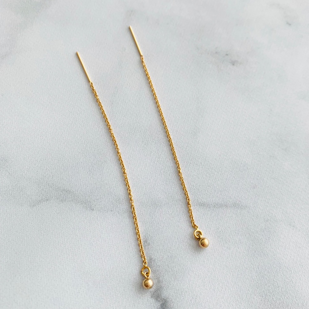 New 14k gold filled ball threader earrings